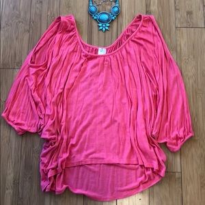 Gracie Coral Cold Shoulder Top🌸🌸